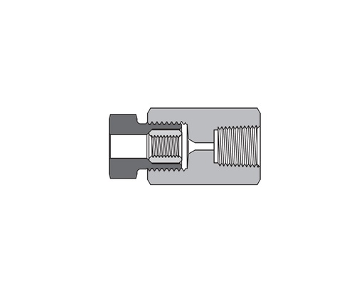 [SS-FFC-HF4-FNS8] 316 SS, FITOK AMH Series Adapter Fitting, Female to Female, 1/4" Female 60 Series High Pressure Coned and Threaded Connection × 1/2 Female NPT