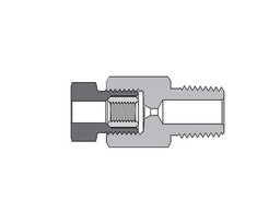 [SS-FMA-HF9-NS8] 316 SS, FITOK AMH Series Adapter Fitting, Female to Male, 9/16&quot; Female 60 Series High Pressure Coned and Threaded × 1/2 Male NPT