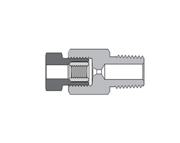 [SS-FMA-HF4-NS12] 316 SS, FITOK AMH Series Adapter Fitting, Female to Male, 1/4&quot; Female 60 Series High Pressure Coned and Threaded × 3/4 Male NPT