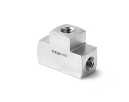 [SS-HPT-FNS4] 316 SS, FITOK PMH Series High Pressure Pipe Fitting, Female Tee, 1/4 Female NPT