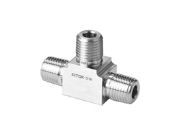 [SS-HPT-NS6] 316 SS, FITOK PMH Series High Pressure Pipe Fitting, Male Tee, 3/8 Male NPT