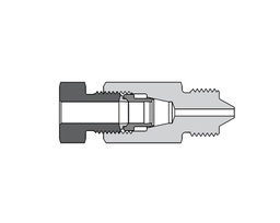 [SS-FMA-DFF6-HM6] 316 SS, FITOK AMH Series Adapter Fitting, Female to Male, 3/8&quot; Female 20D Series Medium Pressure Tube Fitting × 3/8&quot; Male 60 Series High Pressure Coned and Threaded Connection
